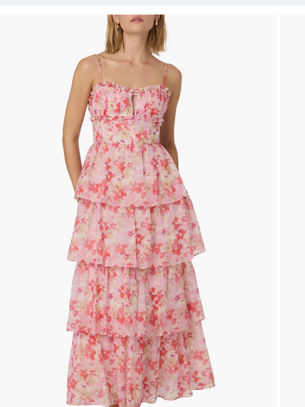 ASTR Pink Floral Ruffle Mini Dress - Picture 4 of 5